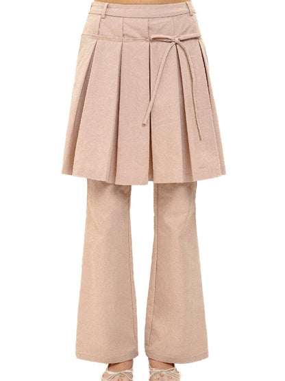 Bow Pleated Skirt Pants【s0000017422】