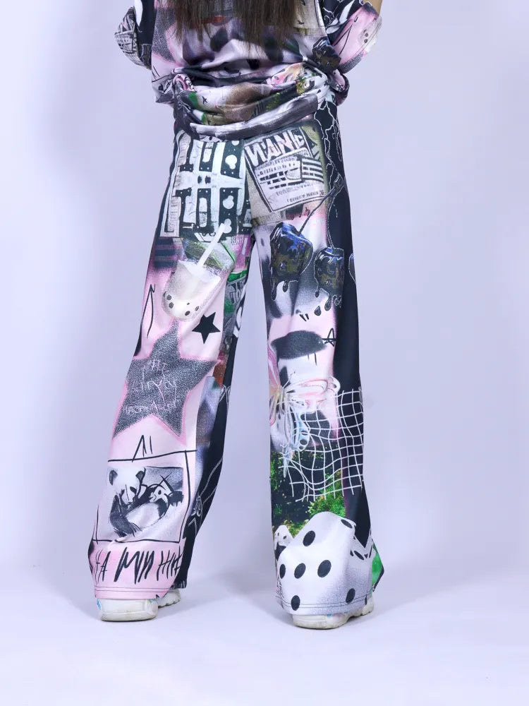 Panda Relaxed-Fit Wide-Leg Pants【s0000013976】