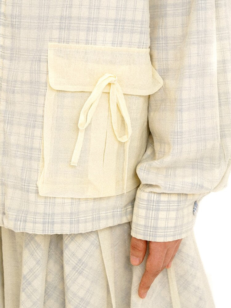 Thin Plaid Bow Spliced Skirt【s0000016087】
