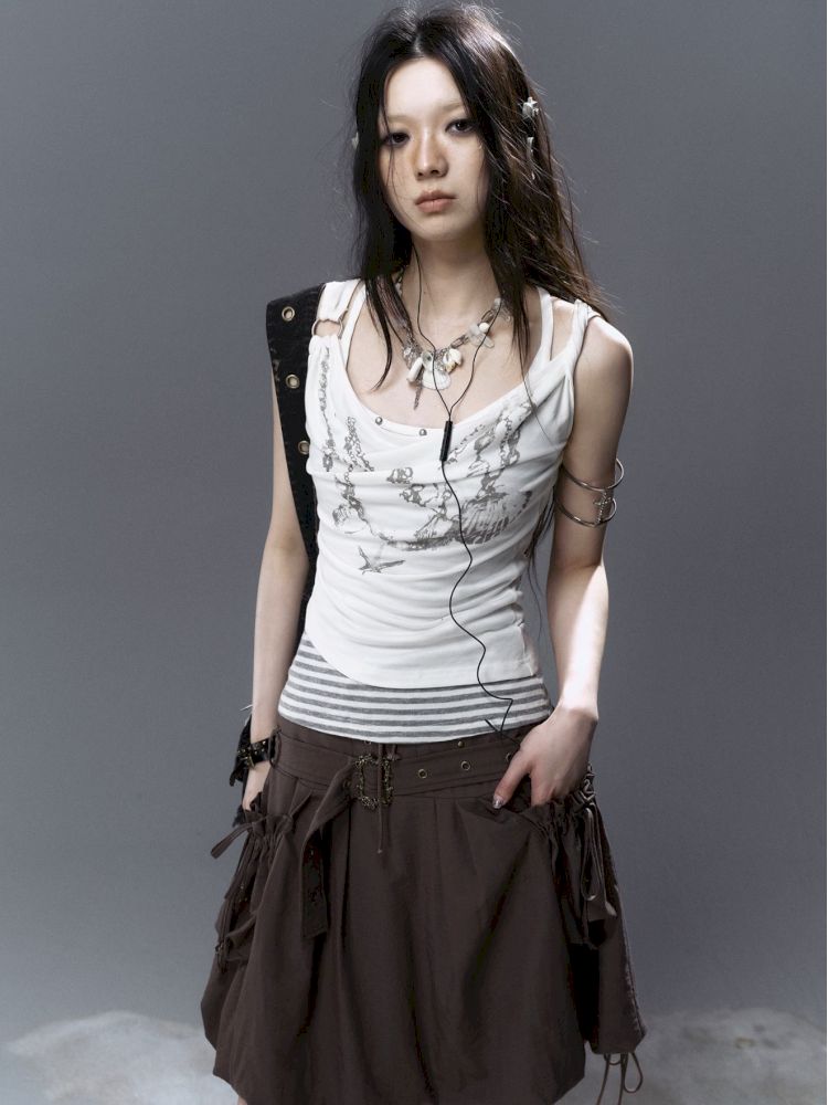 Striped Knit Cami Tank【s0000012628】