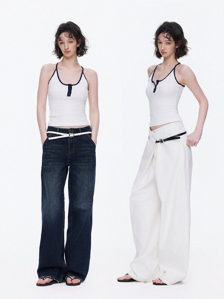 Contrast Slim Button Versatile Vest【s0000015921】