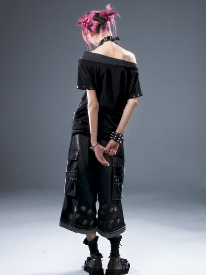 Denim Ripped Knee-Length Pants【s0000012942】