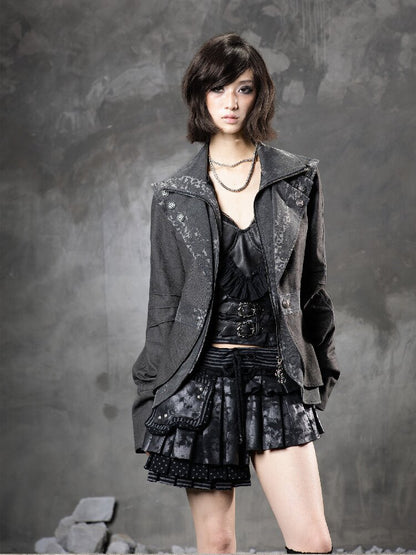Fake Two Leopard Denim Jacket【s0000015949】