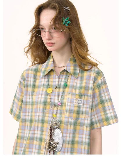 Plaid Short Sleeve Shirt【s0000012232】