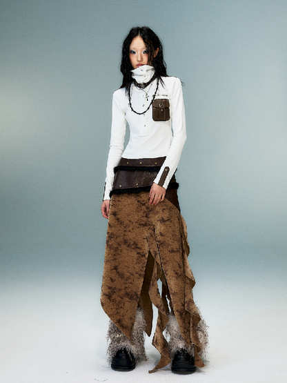 슬림 니트 긴 소매 바닥 셔츠 [S0000011480]