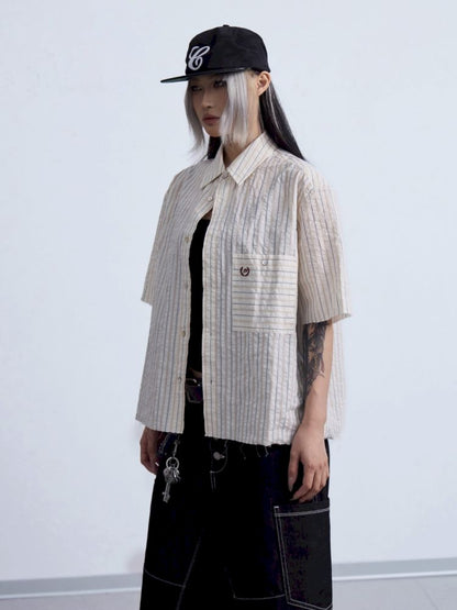 Striped Short Sleeve Shirt【s0000013198】