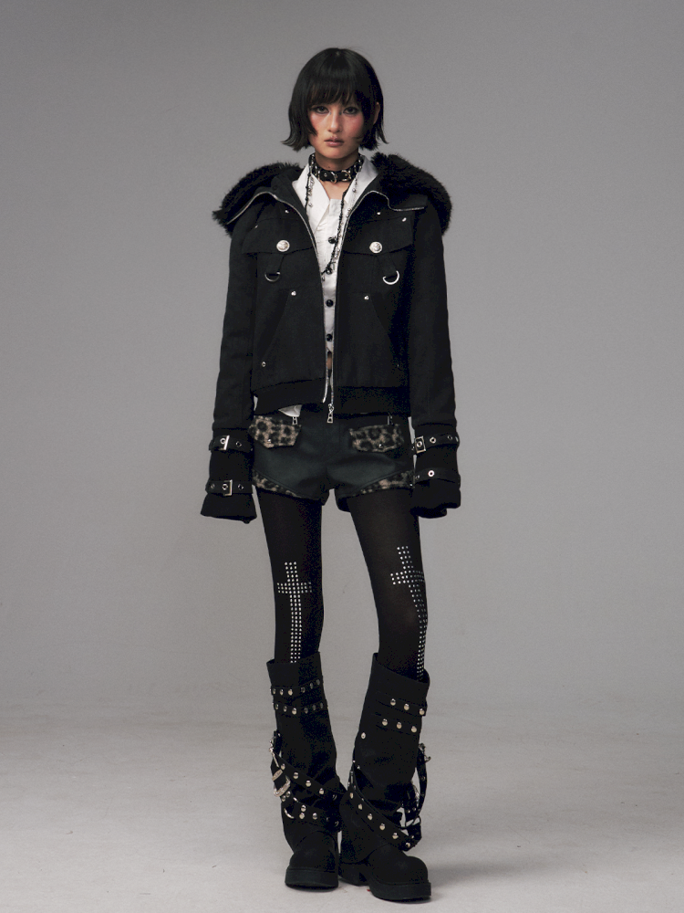 Vintage Sand Wash Detachable Hood Jacket【s0000014703】