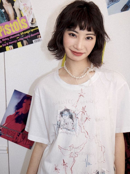 Loose short-sleeved splicing wind top【s0000012277】