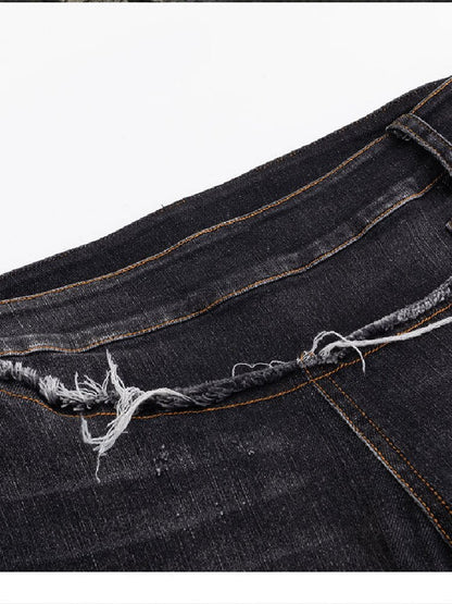 Splicing Hole Grunge Straight Jeans【s0000016284】
