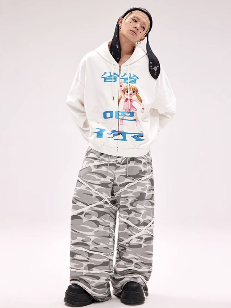 Glitter Printed Sweatshirt Jacket【s0000011796】