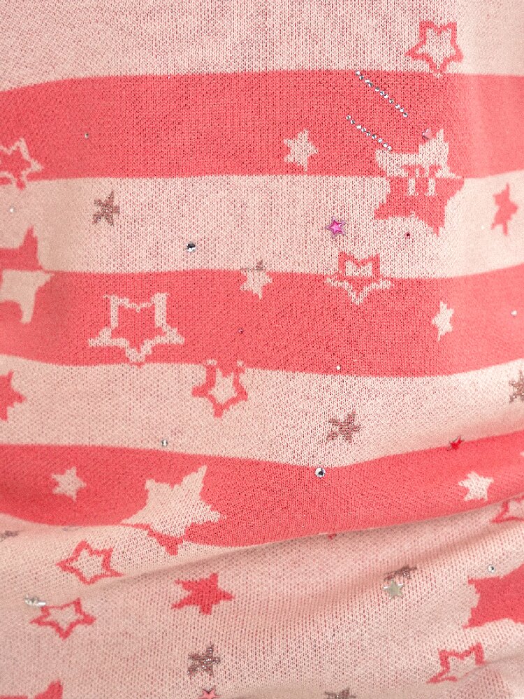 Irregular Star Stripe Diamond Top【s0000016117】