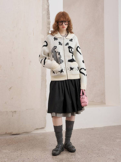 Fair Isle Autumn Knit Cardigan Jacket【s0000014388】