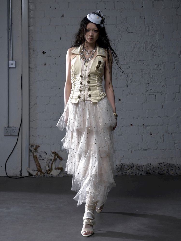 Slimming faux two-piece vest halter top【s0000012798】