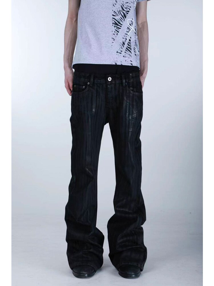 Bamboo Strip Brushed Wax Jeans【s0000016669】