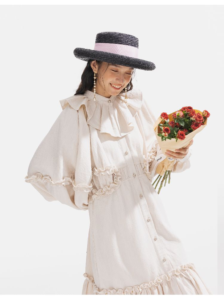 큰 소매 느슨한 밑단 드레스 [S0000011316]