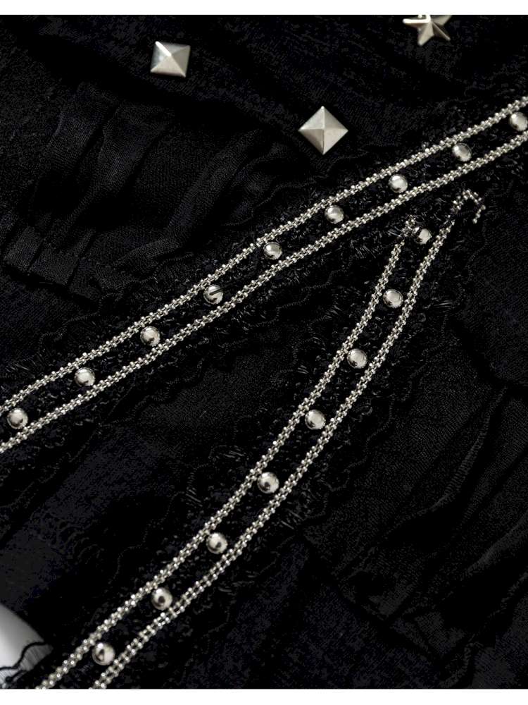 Patchwork long-sleeve layered dress【s0000014465】