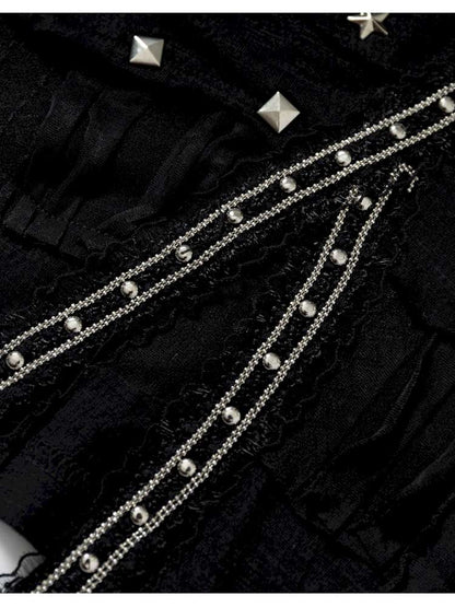 Patchwork long-sleeve layered dress【s0000014465】