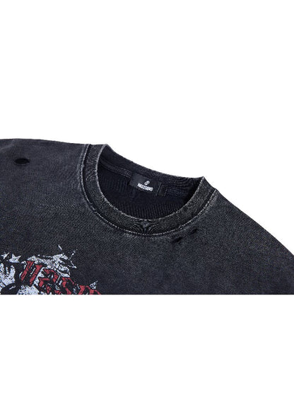 Washed Destruction Single Stitch Cotton Tee【s0000016955】