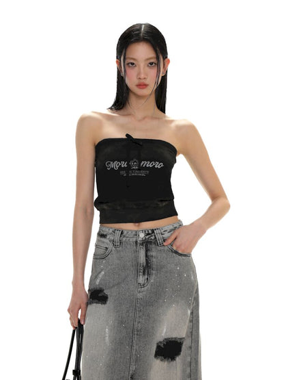 Drawstring Badge Printing Tie Bandage Tank Top【s0000008654】