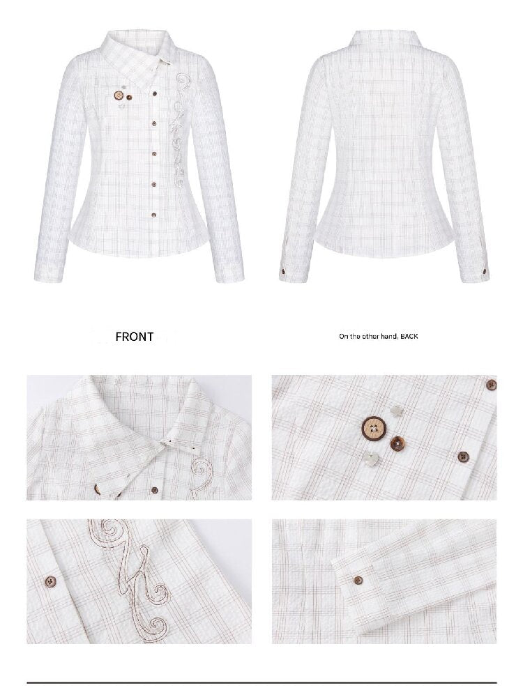 Texture Patch Plaid Lapel Shirt【s0000016377】