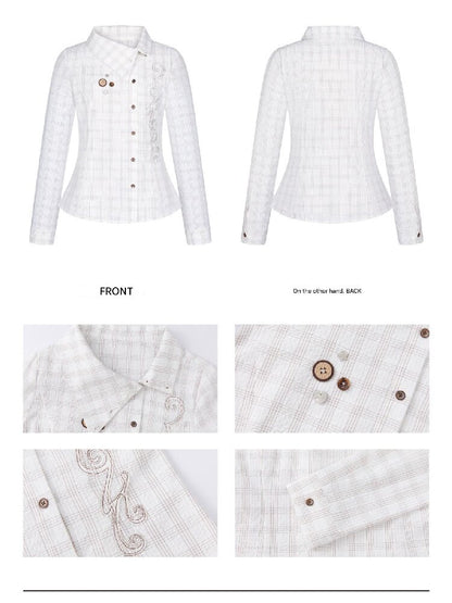 Texture Patch Plaid Lapel Shirt【s0000016377】