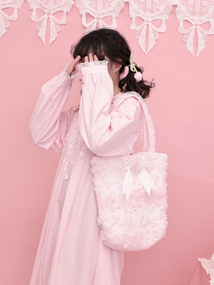 Round Neck Embroidered Pink Lace Dress【s0000013494】