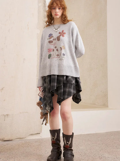 Openwork Oversized Pullover Knit Sweater【s0000014086】
