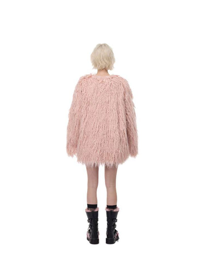 Pink Blue Sheep Fur Gal Jacket【s0000015133】