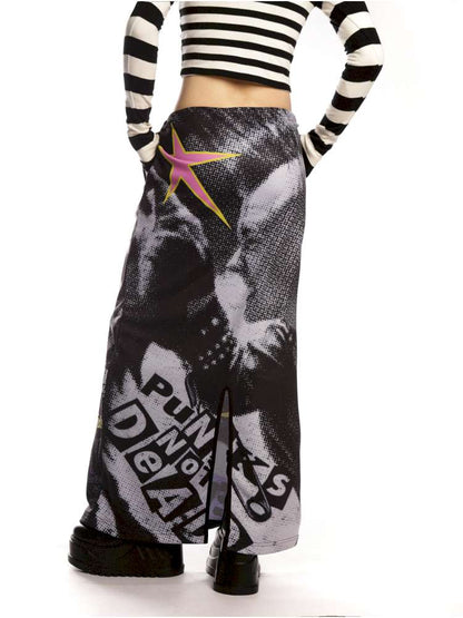 Vintage Printed Skirt Casual Loose Sweatshirt【s0000014905】