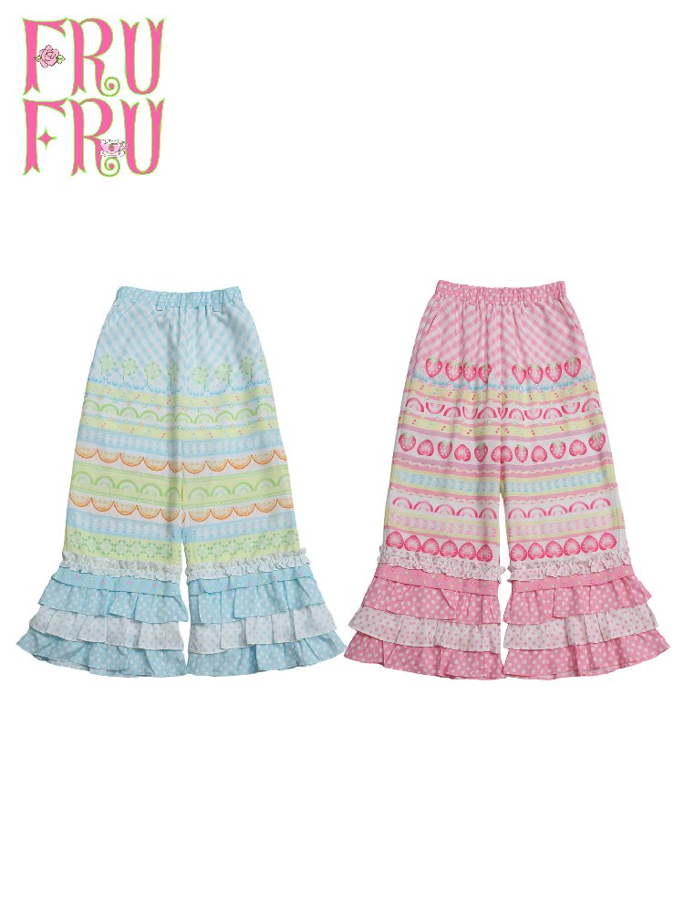 Fruit Plaid Casual Versatile Pants【s0000017766】