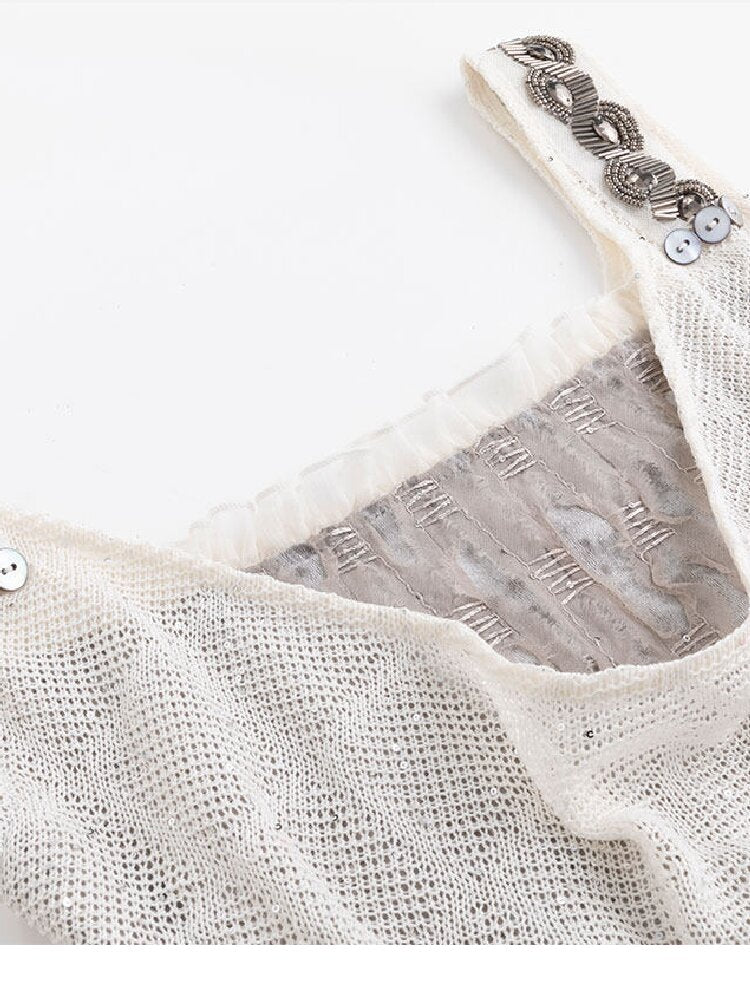 Sequin Studded Checkered Vest【s0000016216】