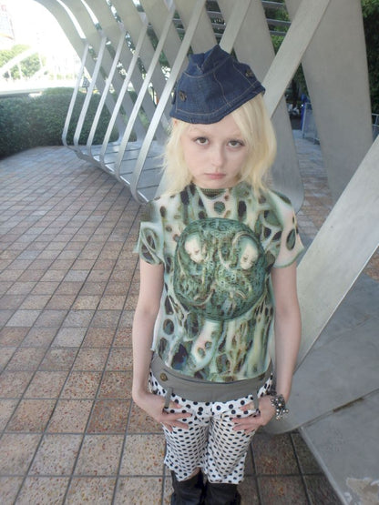 Printed Wrinkle Slimming T-Shirt【s0000013181】