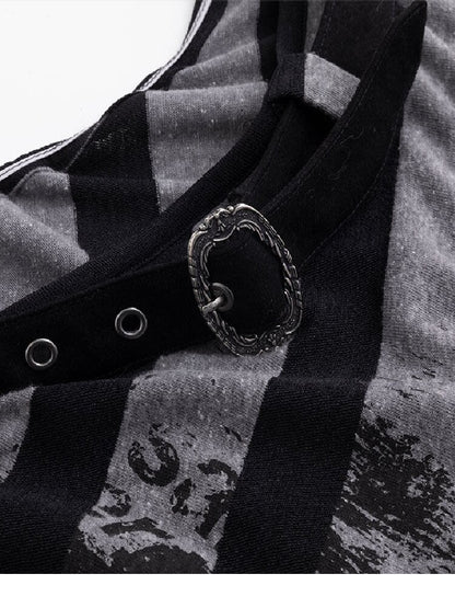 Bat Striped Graffiti Loose T-Shirt【s0000016215】