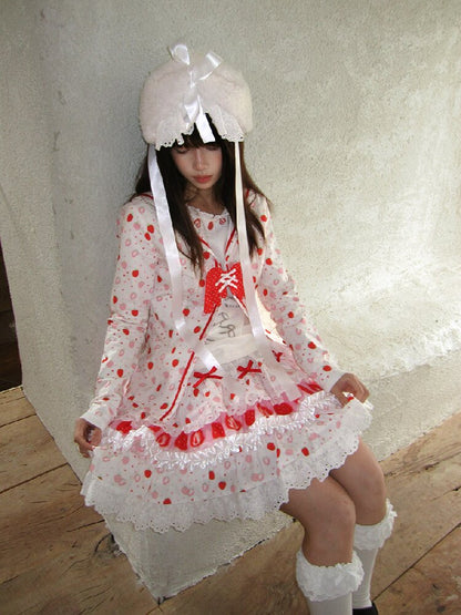 Cake Print Lace Bow Short Skirt【s0000018539】