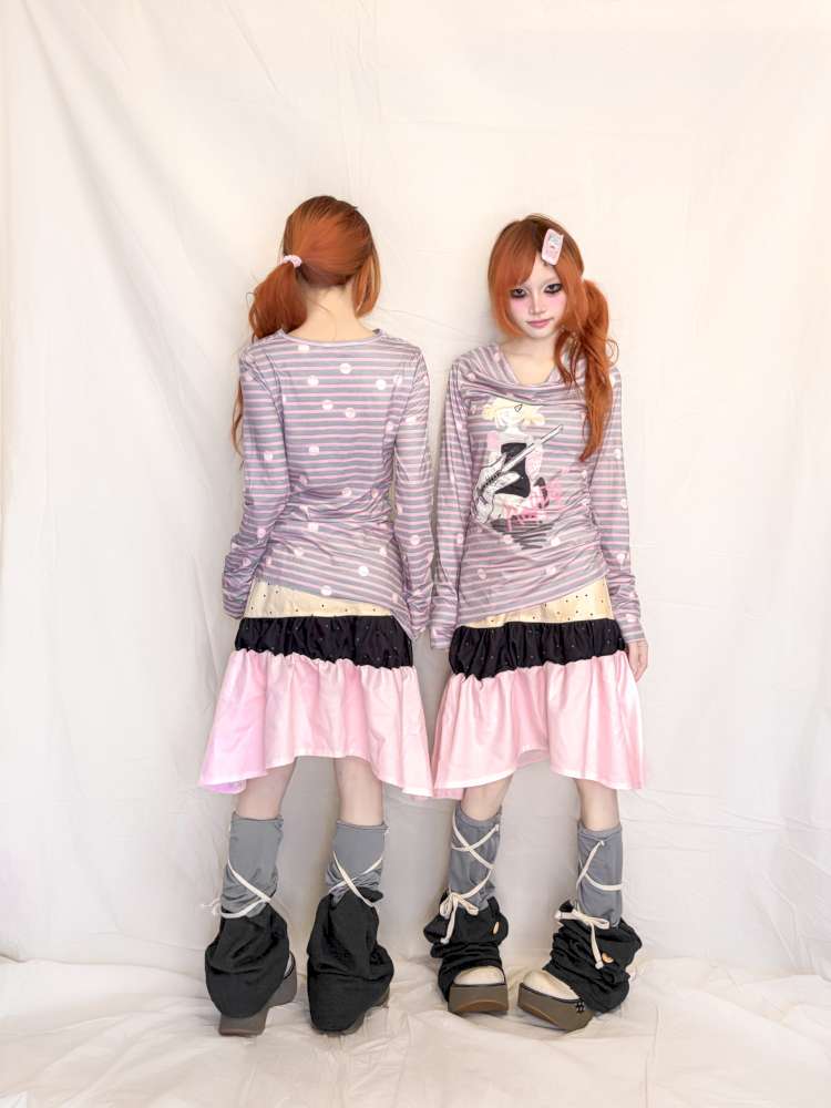 Striped Irregular Long Sleeve Thin【s0000015394】