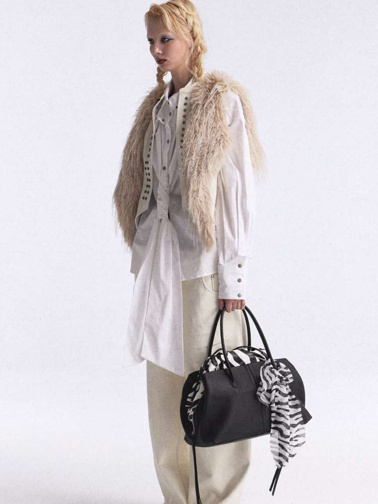 Heavy Rivet Gradient Fur Vest【s0000015389】