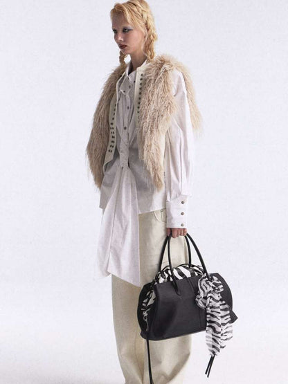 Heavy Rivet Gradient Fur Vest【s0000015389】