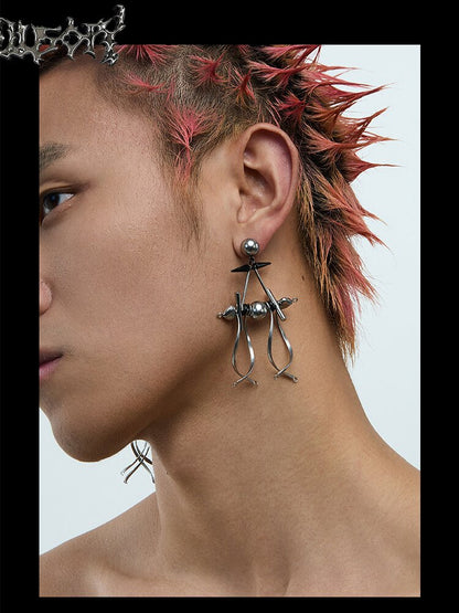 Punk Futuristic Hazard Earrings【s0000018884】