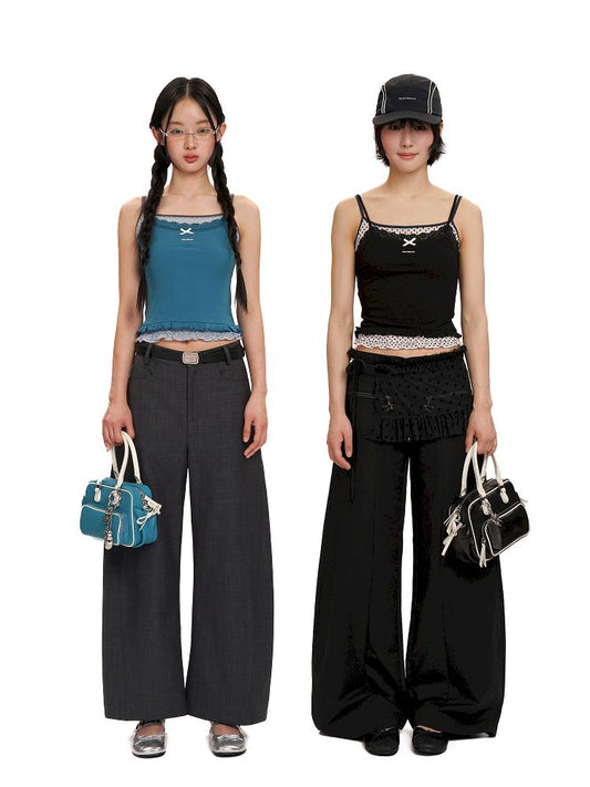 Bow Lace Ruffle Hem Camisole【s0000012489】
