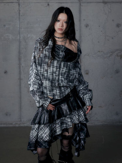 Back leather long sleeve sweater jacket【s0000013477】