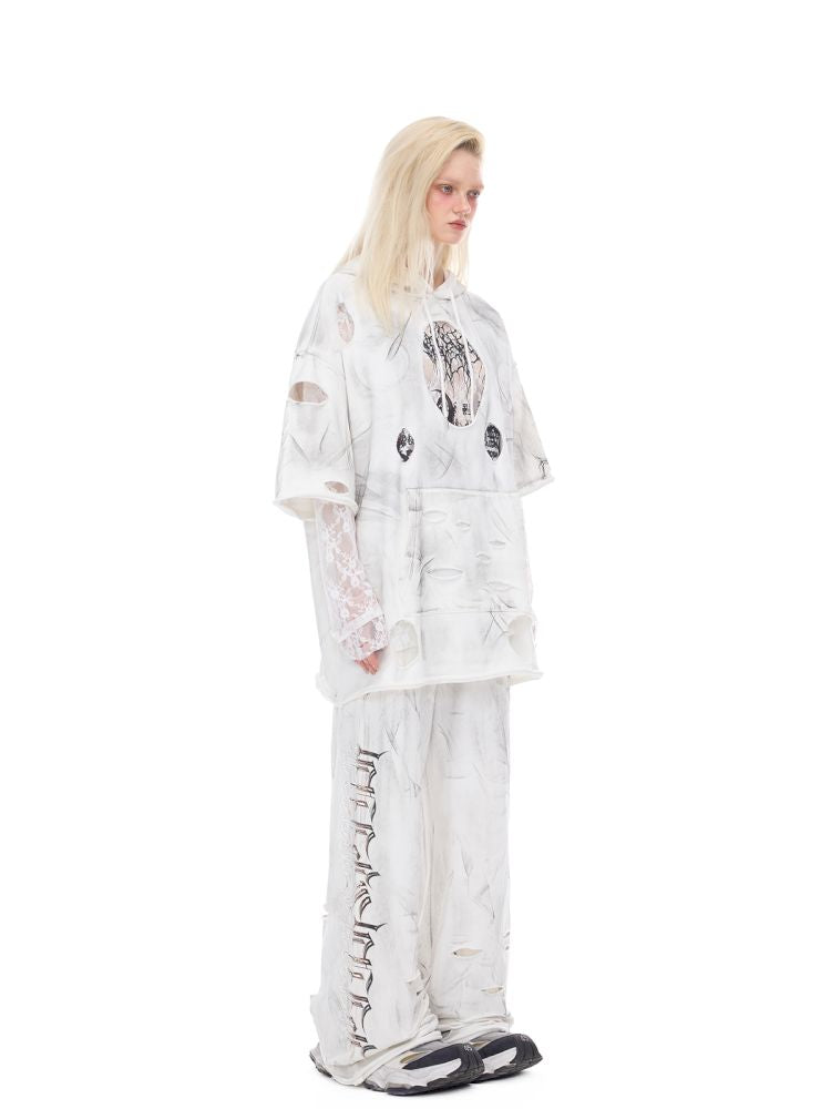 Irregular Hole Rock Punk Loose Pants【s0000012986】