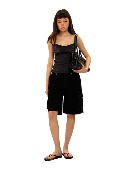 Lace Pearl Bead Embroidered Cami【s0000017907】