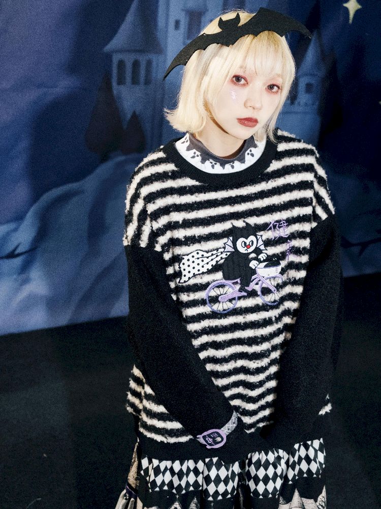 Striped Plush Colorblock Sweatshirt【s0000011560】