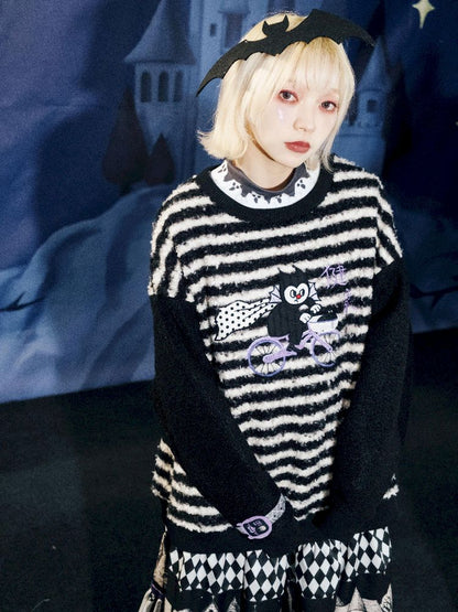 Striped Plush Colorblock Sweatshirt【s0000011560】