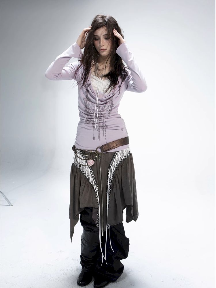 Printed Bottom Tie Top【s0000011274】