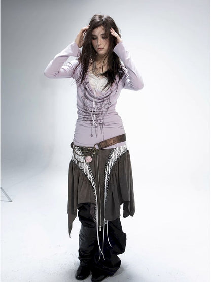 Printed Bottom Tie Top【s0000011274】