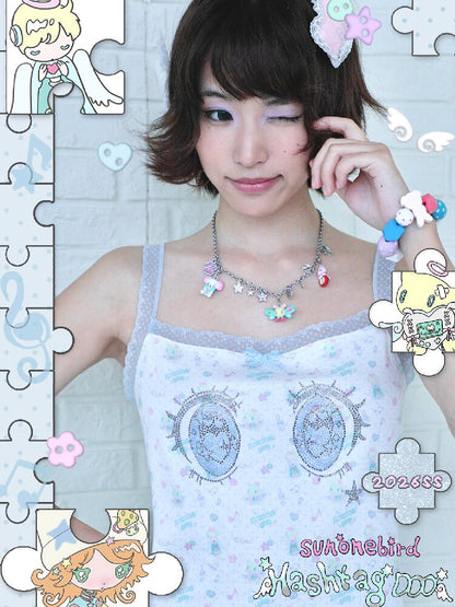 Playful Cartoon Eye Lace Camisole【s0000017475】