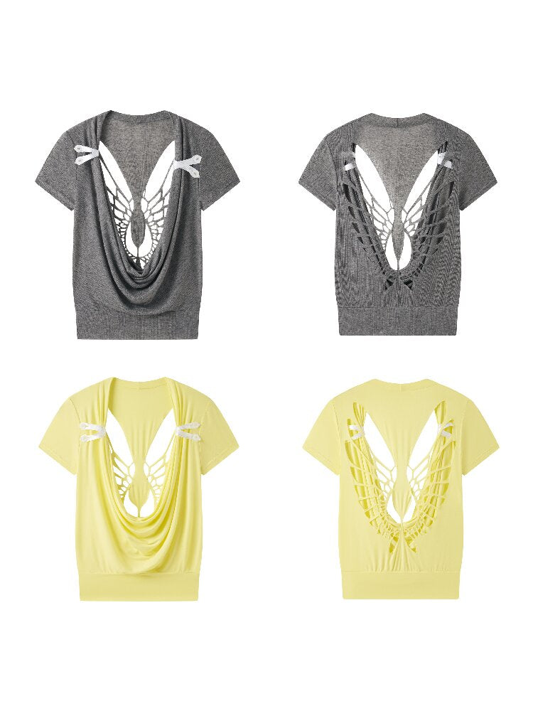 Skin Friendly Cutout Short Sleeve T Shirt【s0000017635】