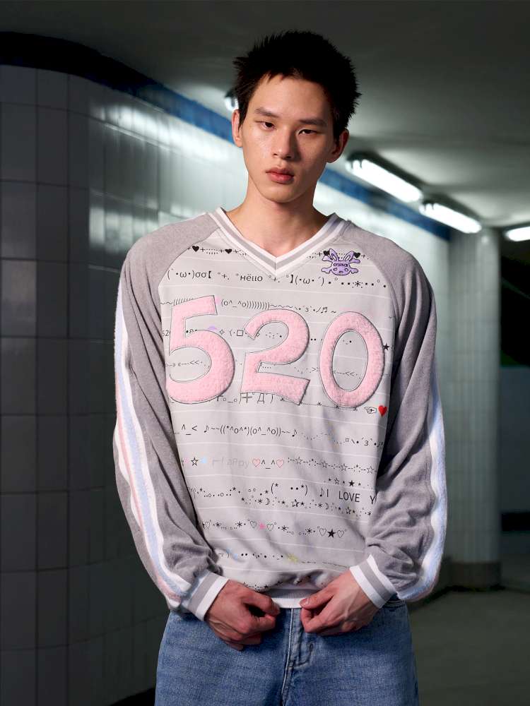 Embroidered Raglan Sleeve Sweatshirt【s0000014638】