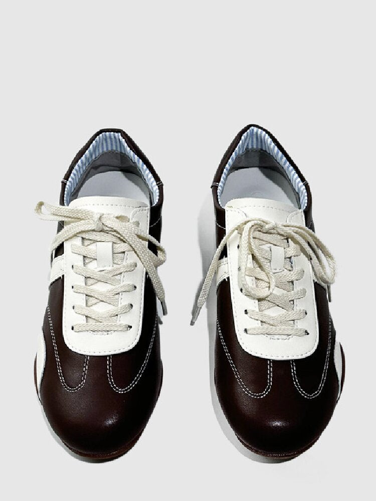 Stitched Brogue Flat Leather Shoes【s0000015725】